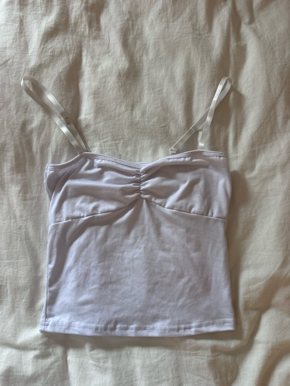 White Ruched Tank Top – SHEIN (Size S)